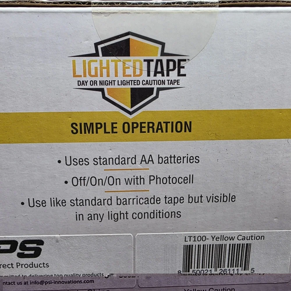 Lighted Tape LED Lighted High Visibility Yellow Caution Tape 33 Feet